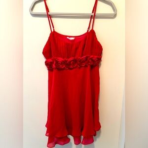 Flora Nikrooz Women’s Babydoll Chemise Flower Red Size Medium
